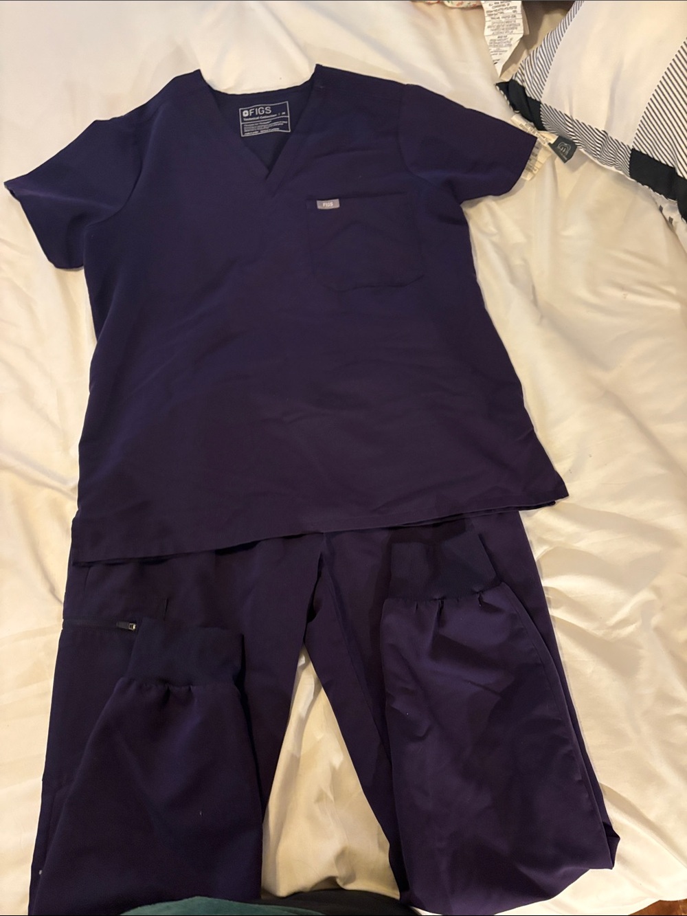 Figs Deep Purple Scrub Top & Pant Set